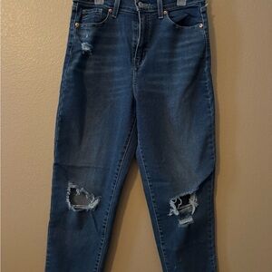 Levi's Dark Blue Ripped Skinny Jeans